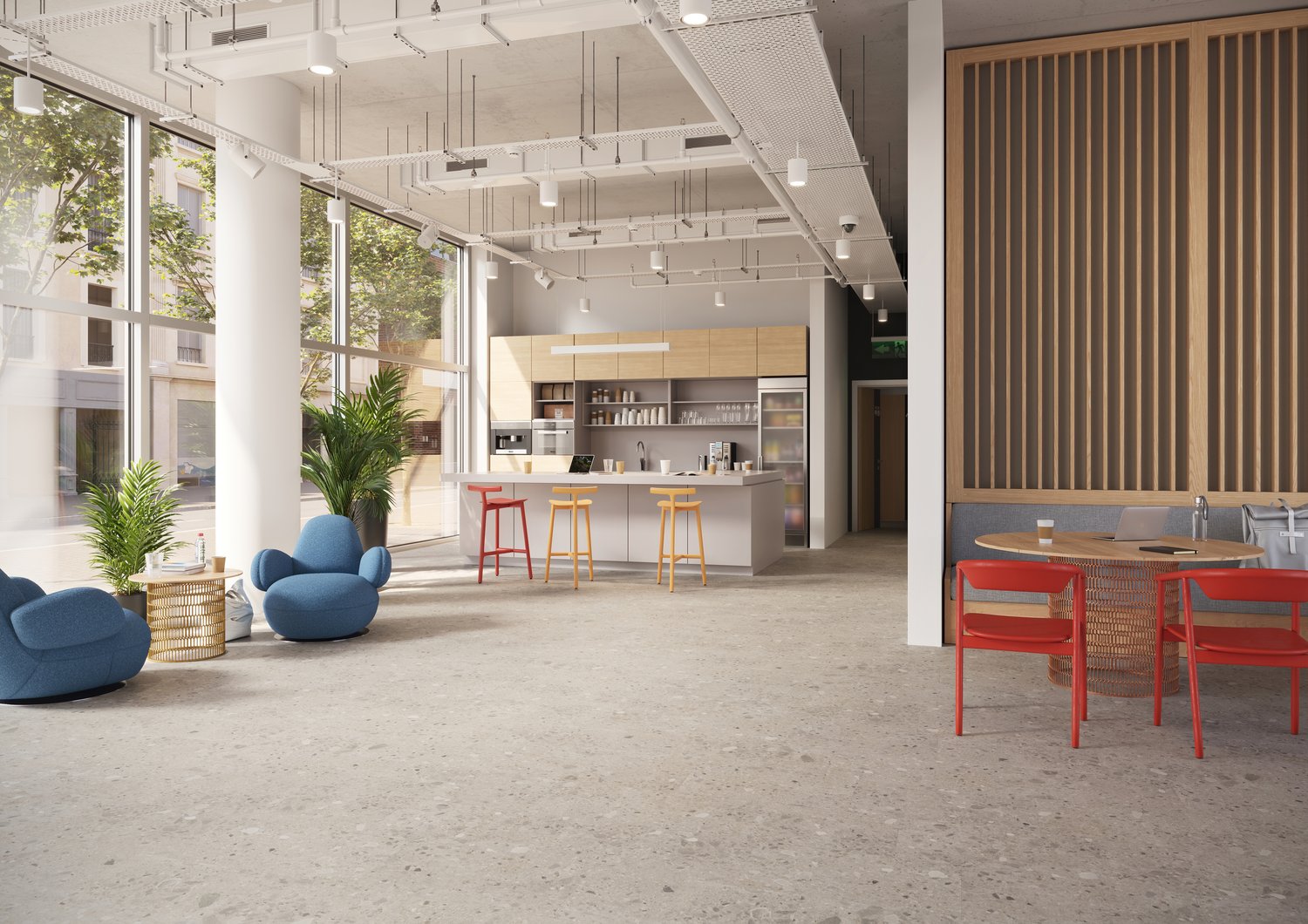 iD Click Ultimate Breccia grey flooring in a workplace